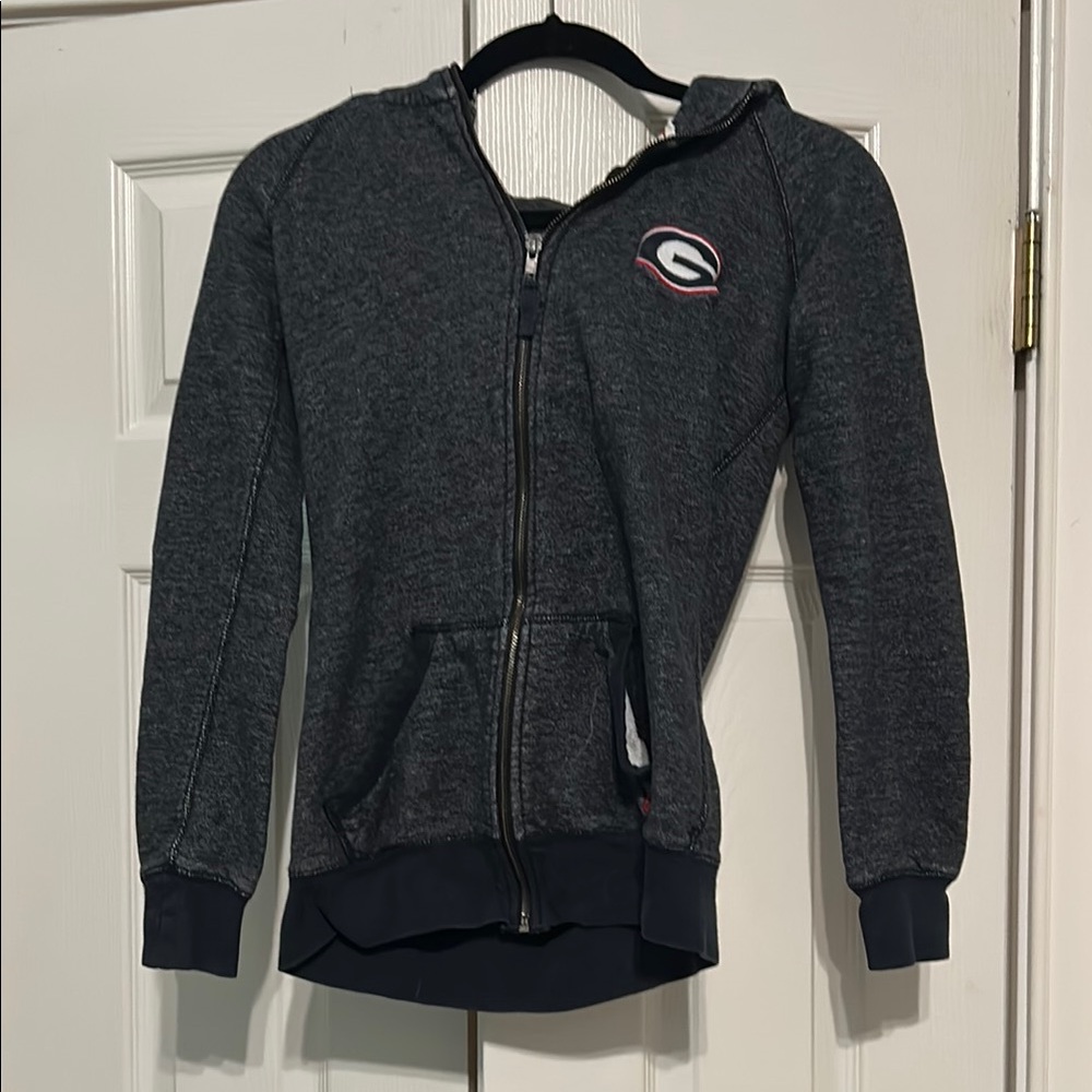 UGA Colosseum Gray Zip-Up Hoodie Sweatshirt